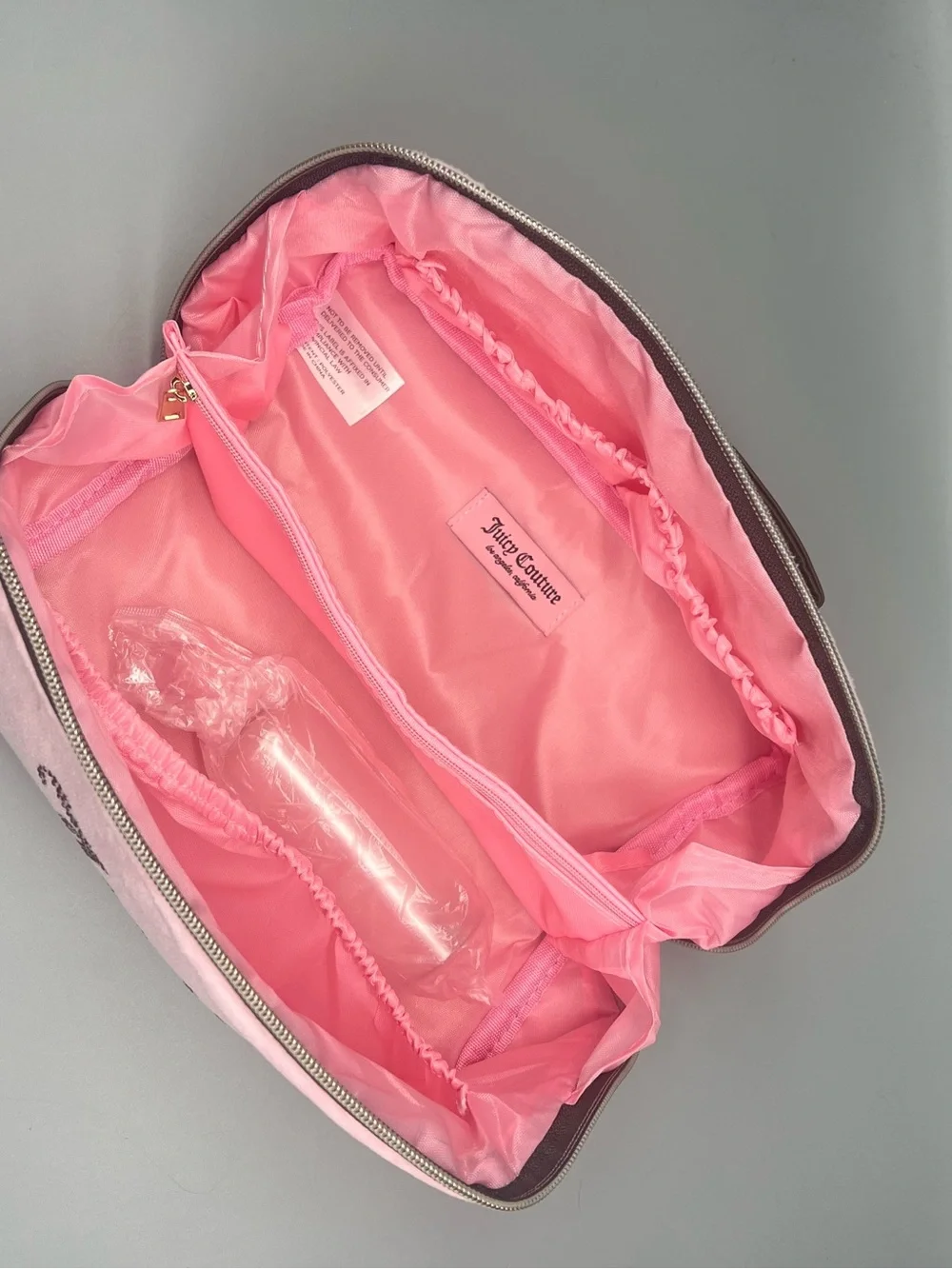 Juicy couture pink velour cosmetics bag